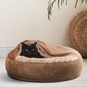 Круглая кошачья кровать с чехлом