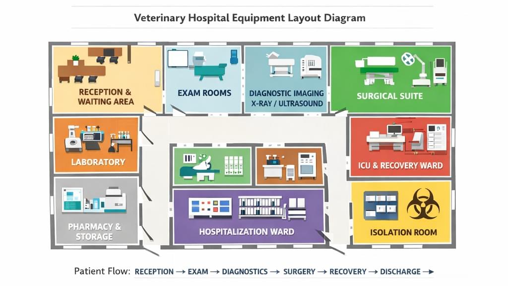 veterinary hospital equipment layout diagram