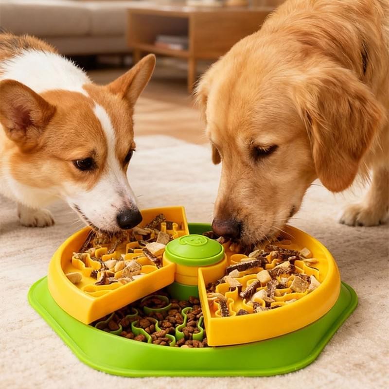 Rotating Dog Slow Feeder Bowl | Anti-Choking Puzzle Bowl