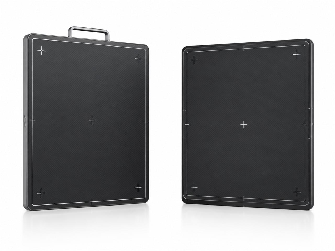 Veterinary DR detector types comparison showing CsI and GOS scintillator flat panel detectors for digital X-ray systems